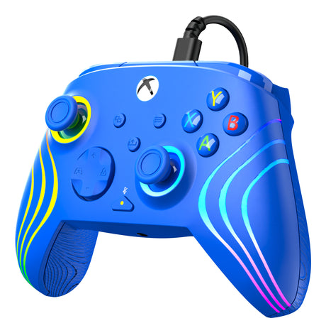 Manette de jeu - Xbox Series X|S, Xbox One et PC - Afterglow Wave - RGB - Filaire - Bleu - TURTLE BEACH
