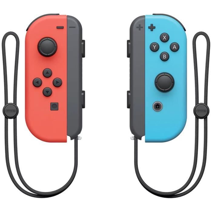 Paire de manettes Joy-Con Rouge Néon & Bleu Néon pour Nintendo Switch