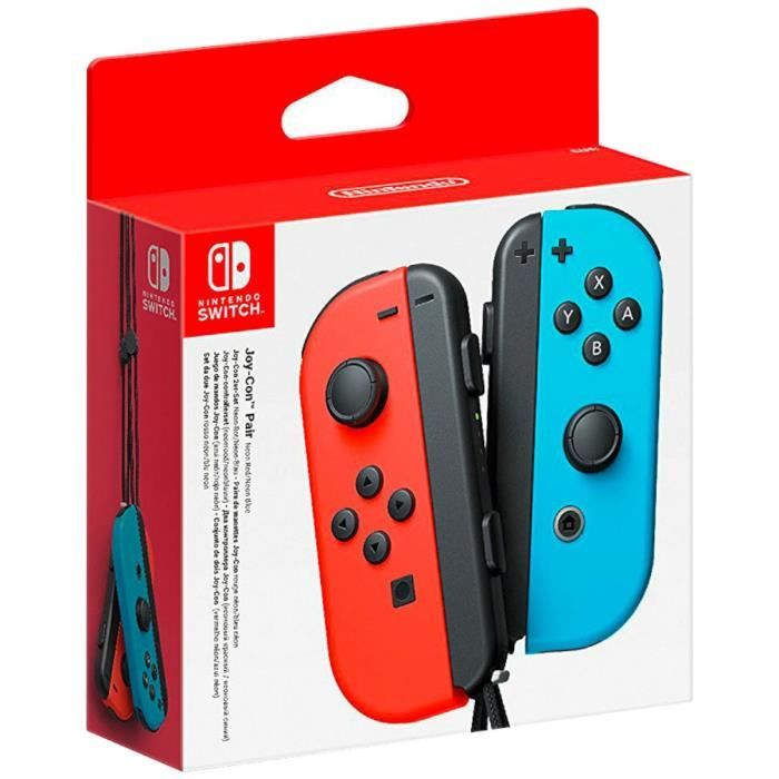 Paire de manettes Joy-Con Rouge Néon & Bleu Néon pour Nintendo Switch