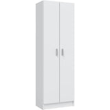 Armoire rangement chaussure - meuble d'entrée - 2 portes avec étageres- L 59 x P37 x H 180 cm - Basic