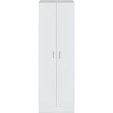 Armoire rangement chaussure - meuble d'entrée - 2 portes avec étageres- L 59 x P37 x H 180 cm - Basic