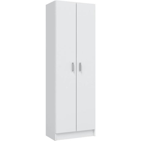 Armoire rangement chaussures - meuble d'entrée - 2 portes avec étageres- L59 x P37 x H180 cm - Basic