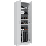 Armoire rangement chaussure - meuble d'entrée - 2 portes avec étageres- L 59 x P37 x H 180 cm - Basic