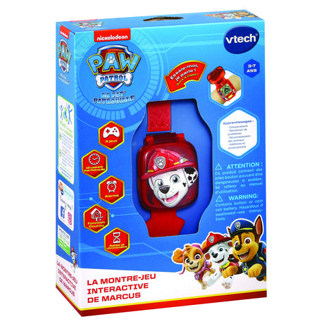 Montre-Jeu Interactive VTECH Pat Patrouille Marcus - Rouge - Pour Enfant a partir de 3 ans