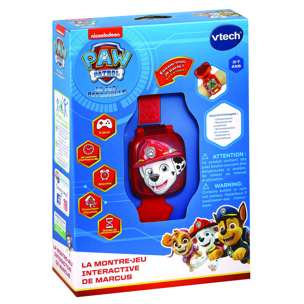 Montre-Jeu Interactive VTECH Pat Patrouille Marcus - Rouge - Pour Enfant a partir de 3 ans