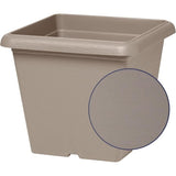 Pot de fleurs carré - GARDEN ID - Teramo Taupe - 40 x 35 cm - Résistant aux Rayures - Effet Pierre - Avec Trous