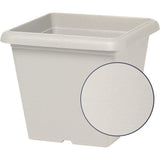 Pot de fleurs carrÈ - GARDEN ID - Teramo white stone - 40 x 35 cm - RÈsistant aux Rayures - Effet Pierre - Avec Trous