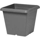 Pot de fleurs carrÈ - GARDEN ID - Teramo noir-anthracite - 40 x 35 cm - RÈsistant aux Rayures - Effet Pierre - Avec Trous