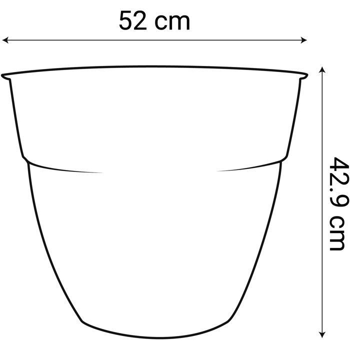 Pot de fleur Rond - EDA - Osaka - Ø 50 cm - 56,8 L - Intérieur/Extérieur - Ø 52 x H.42,9 cm - Orange Terre Battue