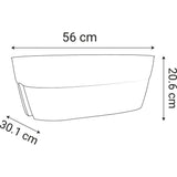 Jardiniere Cavaliere - EDA - Osaka - 19,5 L - Pour Balcons et Rambardes - 56 x 30,1 x H. 20,6 cm - Orange Terre Battue