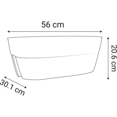 Jardiniere Cavaliere - EDA - Osaka - 19,5 L - Pour Balcons et Rambardes - 56 x 30,1 x H. 20,6 cm - Orange Terre Battue