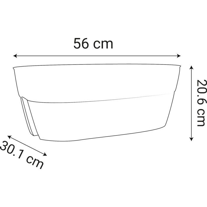Jardiniere Cavaliere - EDA - Osaka - 19,5 L - Pour Balcons et Rambardes - 56 x 30,1 x H. 20,6 cm - Orange Terre Battue