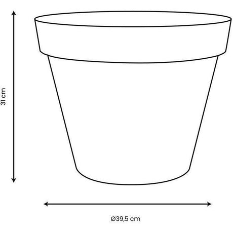 Pot de fleur Rond - Ř 40 cm - EDA - Toscane - 23 L - Intérieur/Extérieur - Ř 40 x H.31 cm - Bleu Jean