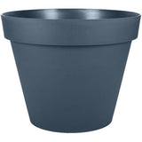 Pot de fleur Rond - Ř 30 cm - EDA - Toscane - 10 L - Intérieur/Extérieur - Ř 30 x H 24 cm - Bleu Jean