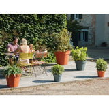 Pot de fleur Rond - Ř 30 cm - EDA - Toscane - 10 L - Intérieur/Extérieur - Ř 30 x H 24 cm - Bleu Jean