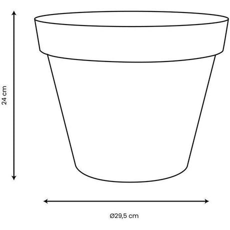 Pot de fleur Rond - Ř 30 cm - EDA - Toscane - 10 L - Intérieur/Extérieur - Ř 30 x H 24 cm - Bleu Jean