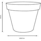Pot de fleur Rond - EDA - Toscane - Ø 30 cm - 10 L - Intérieur/Extérieur - Ø 29,5 x H.24 cm - Bleu Jean