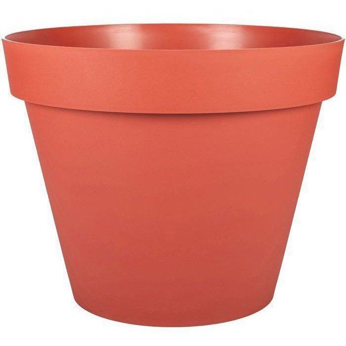 Pot de fleur Rond - Ř 30 - EDA - Toscane  - 10 L - Intérieur/Extérieur - Ř 30 x H 24 cm  - Orange Terre Battue