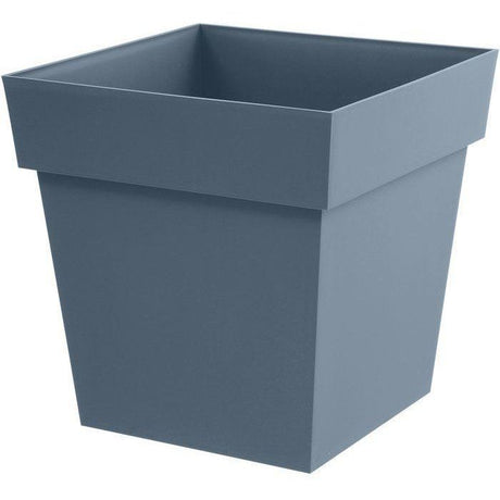 Pot de fleur carré - Toscane - EDA - 39 x 39 x H. 39 cm - Intérieur / Extérieur - 38L - Bleu Jean