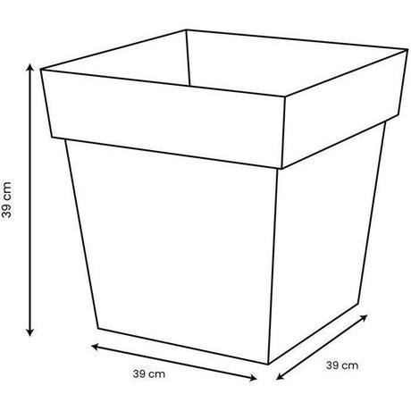 Pot de fleur carré - Toscane - EDA - 39 x 39 x H. 39 cm - Intérieur / Extérieur - 38L - Bleu Jean