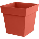 Pot de fleur carré - Toscane - EDA - 39 x 39 x H. 39 cm - Intérieur / Extérieur - 38L - Orange Terre Battue