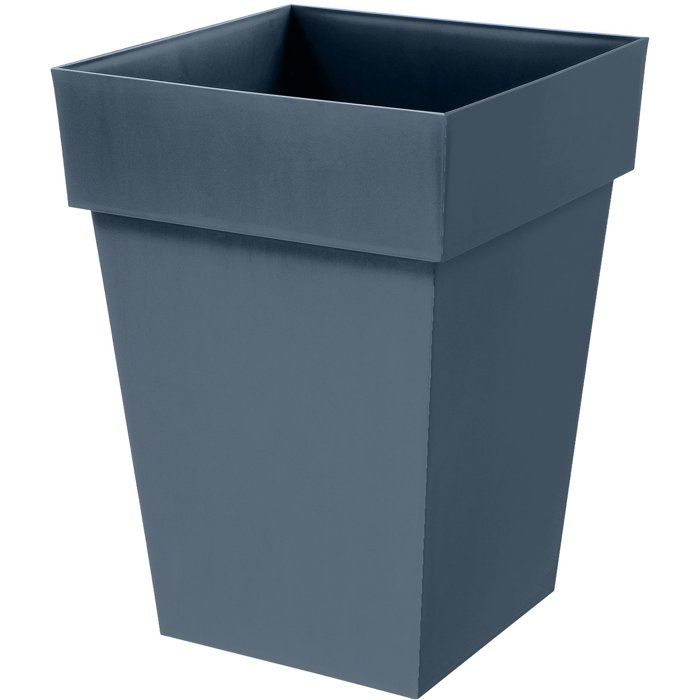Pot de fleur mi-haut Carré - EDA - Toscane - 40 cm - 51 L - 39 x 39 x H. 53 cm - Bleu Jean