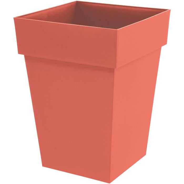 Pot de fleur mi-haut Carré - EDA - Toscane - 40 cm - 51 L - 39 x 39 x H. 53 cm - Orange Terre Battue