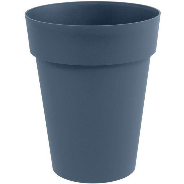 EDA - Pot de fleurs Rond mi-haut - Toscane - Ř 44 x 53 cm - Intérieur / Extérieur - 50 L - Bleu Jean