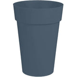 EDA - Pot de fleurs Rond haut- Toscane - Ř 46 x H 65 cm - Intérieur / Extérieur - 67 L - Bleu Jean