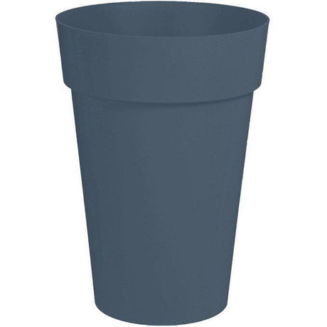 EDA - Pot de fleurs Rond haut- Toscane - Ř 46 x H 65 cm - Intérieur / Extérieur - 67 L - Bleu Jean