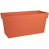 Jardiniere Muret a réserve d'eau avec roulettes - EDA - Toscane - 74 L - 79 x 35 x H.39 cm - Orange Terre Battue