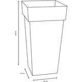 Pot de fleur Carré XXL - EDA - Toscane - 43 cm - 98 L - Intérieur / Extérieur - 43,3 x 43,3 x H. 80 cm - Orange Terre Battue