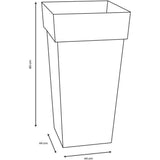 Pot de fleurs XXL carré - Toscane - EDA - 44 x 44 x H. 80 cm - Intérieur / Extérieur - 98 L - Orange Terre Battue
