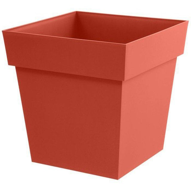 Pot de fleur carré - Toscane - EDA - 32 x 32 x H. 32 cm - Intérieur / Extérieur - 22L - Orange Terre Battue