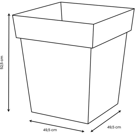 Pot de fleur carré - Toscane - EDA - 49,5 x 49,5 x H.52,5 cm - Intérieur / Extérieur - 87L - Bleu Jean