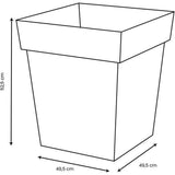 Pot de fleur carré - Toscane - EDA - 49,5 x 49,5 x H.52,5 cm - Intérieur / Extérieur - 87L - Orange Terre Battue