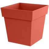 Pot de fleur Carré - EDA - Toscane - 50 cm - 87 L - Intérieur / Extérieur - 49,5 x 49,5 x H.52,5 cm - Orange Terre Battue