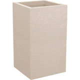 Pot de fleur Carré Haut 30 cm - EDA - Volcania Up - 36 L - Intérieur/Extérieur - 29,5 x 29,5 x H 49,5 cm - Beige Calcaire