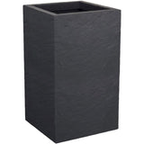 Pot de fleur Carré Haut 30 cm - EDA - Volcania Up - 36 L - Intérieur/Extérieur - 29,5 x 29,5 x H49,5 cm - Gris Anthracite