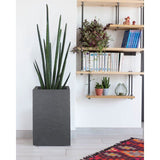 Pot de fleur Carré Haut 30 cm - EDA - Volcania Up - 36 L - Intérieur/Extérieur - 29,5 x 29,5 x H49,5 cm - Gris Anthracite