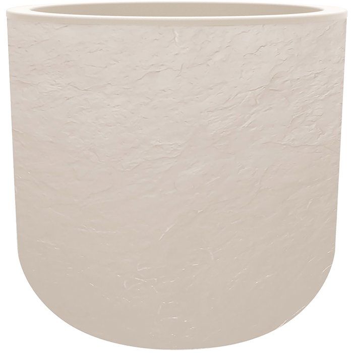 Pot de fleurs Rond 40 cm - EDA - Volcania Up - 32,5 L - Intérieur/Extérieur - Décor Pierre - Ř 38,5 x H. 36,8 cm - Beige Calcaire