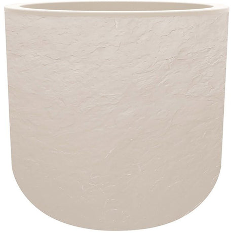 Pot de fleurs Rond 40 cm - EDA - Volcania Up - 32,5 L - Intérieur/Extérieur - Décor Pierre - Ř 38,5 x H. 36,8 cm - Beige Calcaire