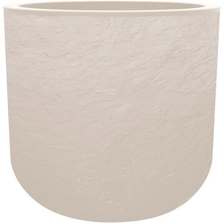 Pot de fleurs Rond 50 cm - EDA - Volcania Up - 67 L - Intérieur/Extérieur - Décor Pierre - Ř 48,5 x H. 46,2 cm - Beige Calcaire