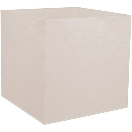 Pot de fleurs Carré 40 cm - EDA - Volcania - 31 L - Intérieur/Extérieur - Décor Pierre - 39,5 x 39,5 x H. 43,5 cm - Beige Calcaire