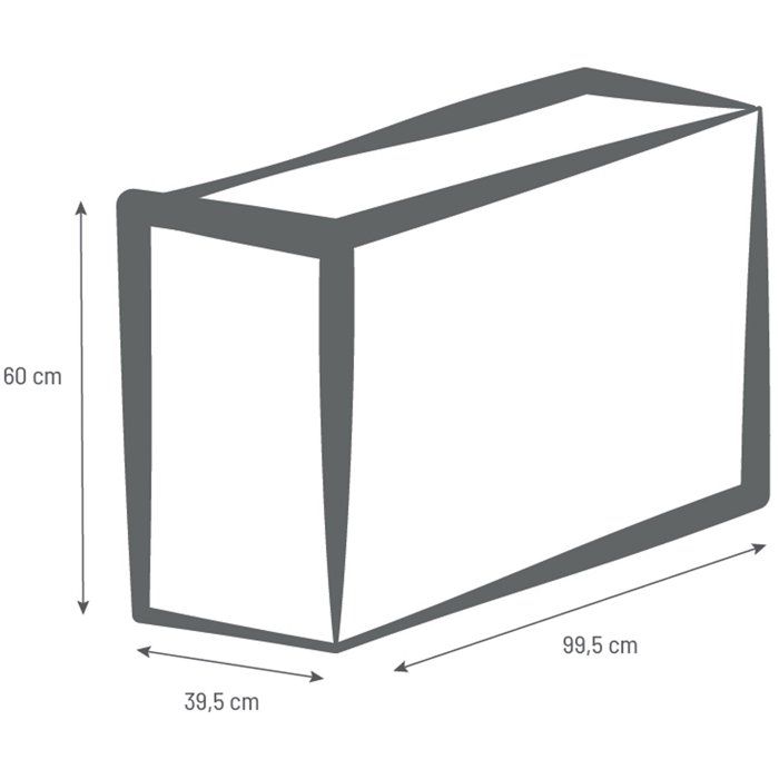 Jardiniere Muret - EDA - Volcania - 116 L - Intérieur/Extérieur - Décor Pierre - 99,5 x 39,5 x H 60 cm - Beige Calcaire