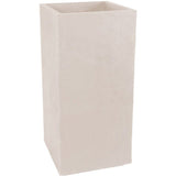 Bac a fleurs Carré Haut 40 cm - EDA - Volcania - 31 L - Intérieur/Extérieur - 39,5 x 39,5 x H. 80 cm - Beige Calcaire