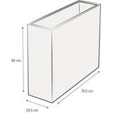 Jardiniere Muret Loft L - EDA - Volcania - 46 L - Intérieur/Extérieur - Décor Pierre - 78,5 x 29,5 x H 60 cm - Beige Calcaire