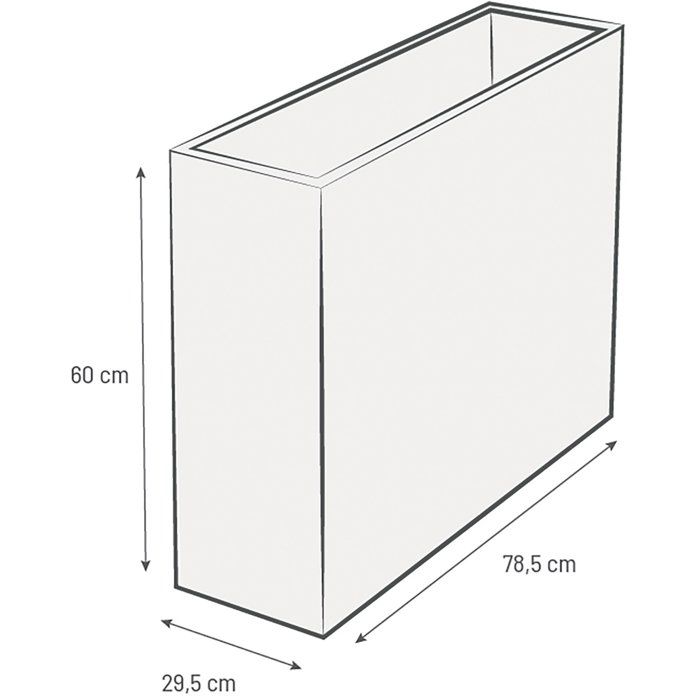 Jardiniere Muret Loft L - EDA - Volcania - 46 L - Intérieur/Extérieur - Décor Pierre - 78,5 x 29,5 x H 60 cm - Beige Calcaire