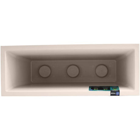 Jardiniere Muret Loft L - EDA - Volcania - 46 L - Intérieur/Extérieur - Décor Pierre - 78,5 x 29,5 x H. 60 cm - Beige Calcaire