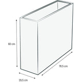 Jardiniere Muret Loft L - EDA - Volcania - 46 L - Intérieur/Extérieur - Décor Pierre - 78,5 x 29,5 x H. 60 cm - Beige Calcaire